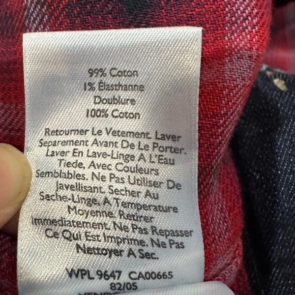 Eddie Bauer Women's Dark Blue Boyfriend relaxed Jeans plaid lined inside size 12 - Picture 12 of 14